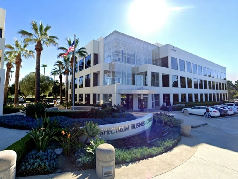 Spectrum Business Center entrance with HRX CPAs office in Irvine, California